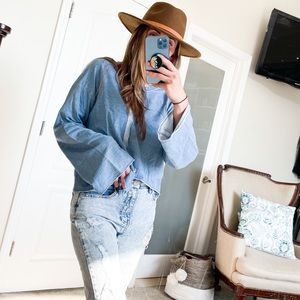 Denim Blue wide sleeve shirt